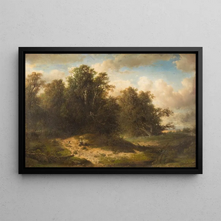 Frederik Hendrik Hendriks - Two peasants resting in vast landscape.webp