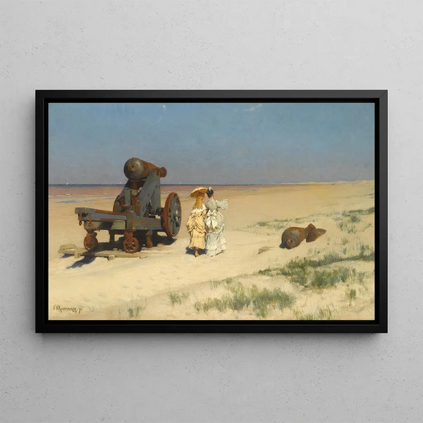 Eine Strandpromenade - Frederik Hendrik Kaemmerer — gerahmtes Bild an der Wand