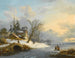 Winterlandschaft mit Spaziergängern und Schlittschuhläufern - Frederik Marinus Kruseman — Ansicht des Kunstwerks