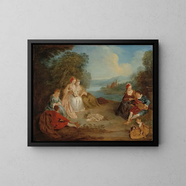 Der Ruhezustand auf dem Hügel - Französische Schule — gerahmtes Bild an der Wand