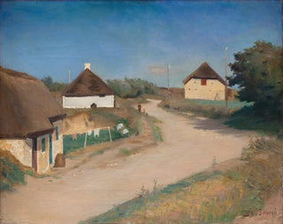 Häuser entlang einer Straße in Mors, Jütland - Fridolin Johansen — Ansicht des Kunstwerks