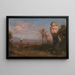 Südliches Landschaftsbild mit Ruinen und Palmen - Friedrich August Elsasser — gerahmtes Bild an der Wand