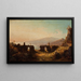 Ansicht vom antiken Theater von Taormina - Friedrich August Elsasser — gerahmtes Bild an der Wand
