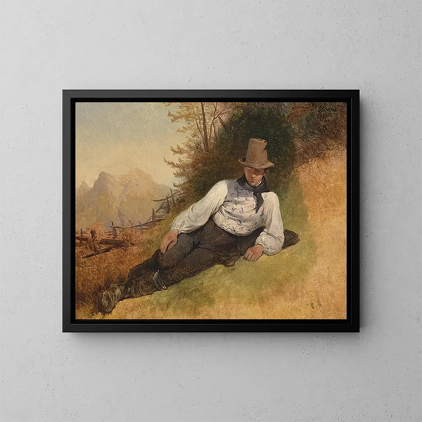 Junge Bäuerin - Friedrich August Matthias Gauermann — gerahmtes Bild an der Wand