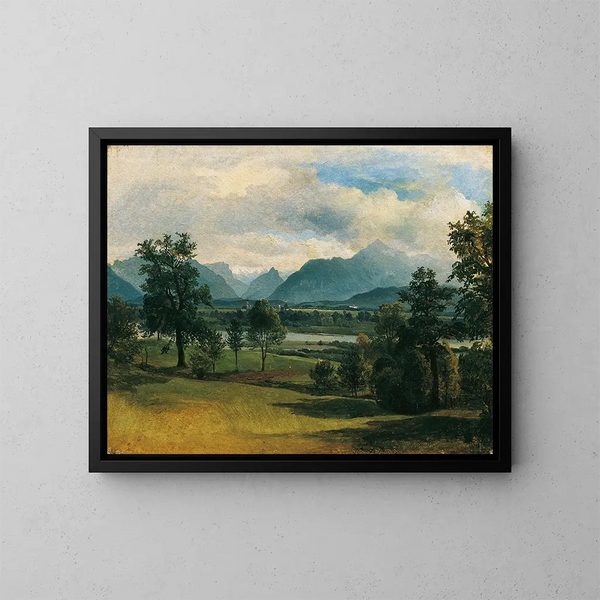 Ansicht auf Liefering - Friedrich August Matthias Gauermann — gerahmtes Bild an der Wand