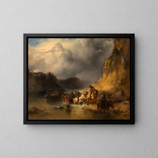 Friedrich August Matthias Gauermann - Ein Schiffszug auf der Donau.webp