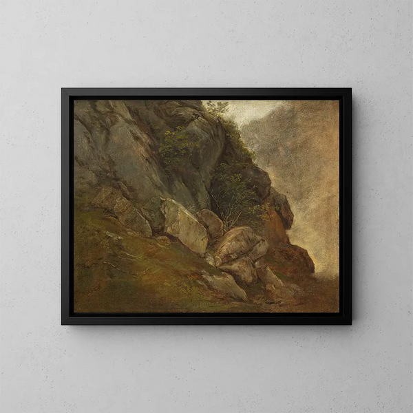 Naturstudie einer Felswand - Friedrich August Matthias Gauermann — gerahmtes Bild an der Wand