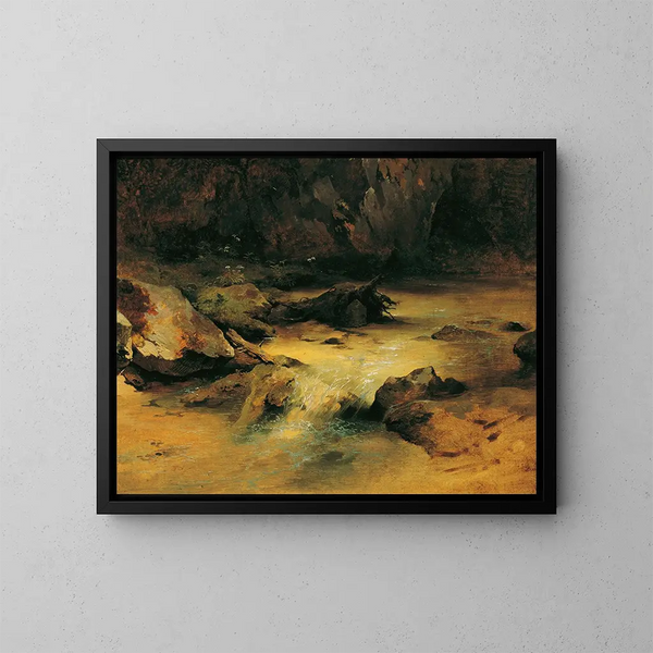 Fluss Wild - Friedrich August Matthias Gauermann — gerahmtes Bild an der Wand
