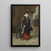 Portrait einer Dame in historisierender Kleidung mit Dogge - Friedrich August von Kaulbach — gerahmtes Bild an der Wand