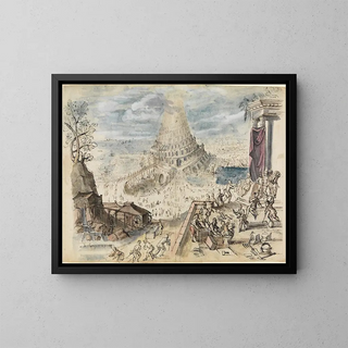 Die Turm von Babel - Friedrich Brentel — gerahmtes Bild an der Wand