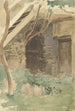 Eine Holztür eines landwirtschaftlichen Gebäudes bei Merano - Friedrich Eduard Meyerheim — Ansicht des Kunstwerks