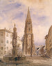 Vue de la cathédrale depuis la fontaine aux poissons - Friedrich Eibner — Ansicht des Kunstwerks