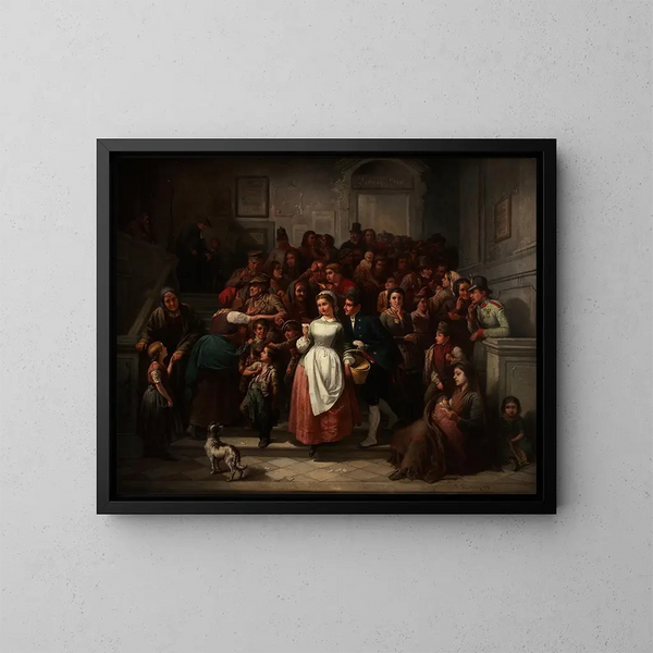 Nach der Lotterieziehung - Friedrich Friedländer — gerahmtes Bild an der Wand