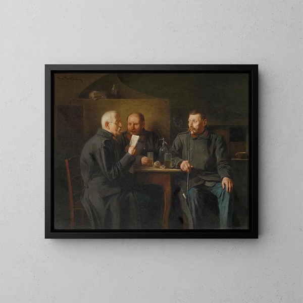 Vétérans en conversation - Friedrich Friedländer — gerahmtes Bild an der Wand