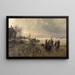 Hochwasser des Rheins bei Karlsruhe im Jahr 1887 - Friedrich Kallmorgen — gerahmtes Bild an der Wand