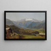 Ansicht von der Hütteneckalm auf den Hallstätter See und den Dachstein - Friedrich Loos — gerahmtes Bild an der Wand