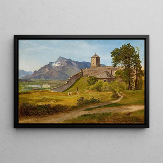Friedrich Loos - Das Militrwachthaus und der Josefsturm auf dem Salzburger Mnchsberg.webp