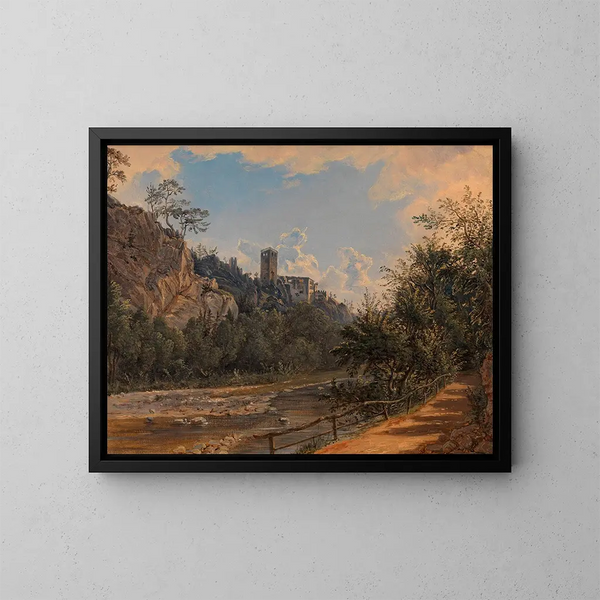 Ruine Rauhenstein bei Baden - Friedrich Loos — gerahmtes Bild an der Wand