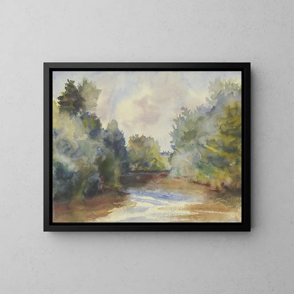 Landschaft flach - Friedrich Mook — gerahmtes Bild an der Wand