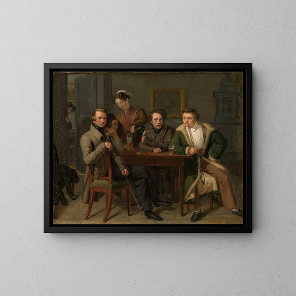 L'architekt Friedrich Eisenlohr entouré de ses amis - Friedrich Mosbrugger — gerahmtes Bild an der Wand