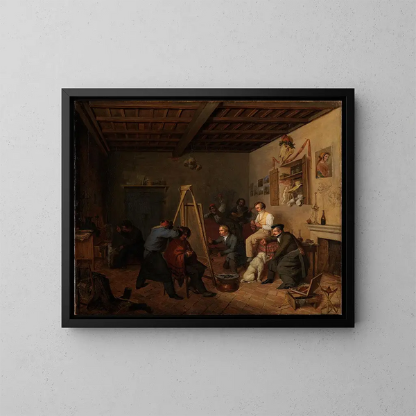 L'atelier de l'artiste à Rome - Friedrich Mosbrugger — gerahmtes Bild an der Wand