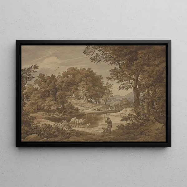 Friedrich Preller the Elder - An Italianate Landscape with Shepherds.webp