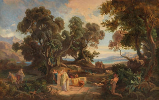 Friedrich Preller the Elder - Odysseus approaches Nausicaa pleading for help.webp
