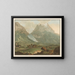 Gletscher im unteren Tal des Grindelwalds im Kanton Bern - Friedrich Rosenberg — gerahmtes Bild an der Wand