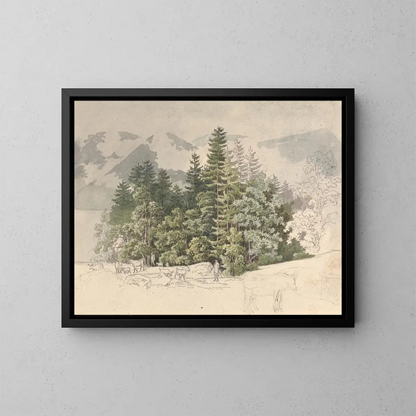 Alpenlandschaft - Friedrich Salathé — gerahmtes Bild an der Wand
