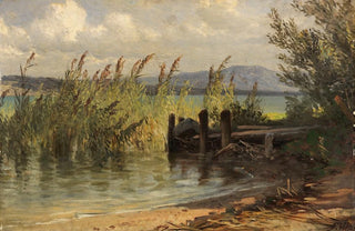 Friedrich Voltz - Bootssteg im Schilf.webp
