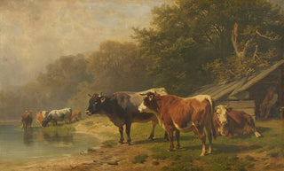 Friedrich Voltz - Rinder am Seeufer.webp