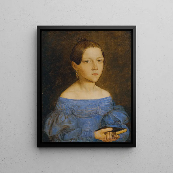 Friedrich Wasmann - Brustbild eines jungen Mdchens in blauem Kleid.webp