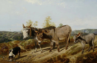 Friedrich Wilhelm Keyl - Donkeys On A Moorland Track.webp