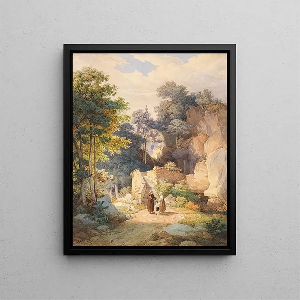Friedrich Wrthle - An der Treppe zur Wallfahrtskirche St Magdalena auf der Biber bei Brannenburg.webp