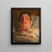 Emilie Amerling née Heinrich auf dem Krankenbett, 3. Ehefrau des Künstlers - Friedrich von Amerling — gerahmtes Bild an der Wand