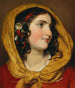 Portrait einer Mädchen mit rotem Stirnband und gelbem Schal - Friedrich von Amerling — Ansicht des Kunstwerks