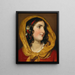 Portrait einer Mädchen mit rotem Stirnband und gelbem Schal - Friedrich von Amerling — gerahmtes Bild an der Wand