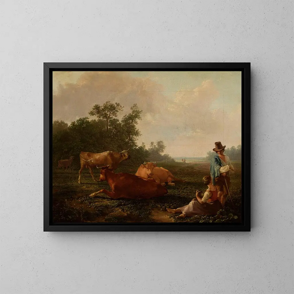 Szenen aus dem Landleben - Friedrich von Nerly — gerahmtes Bild an der Wand