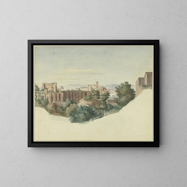 Ansicht von SS Giovanni e Paolo in Rom - Friedrich von Olivier — gerahmtes Bild an der Wand