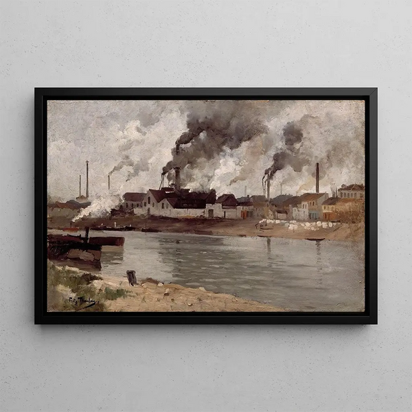 Fabriken in Ivry - Frits Thaulow — gerahmtes Bild an der Wand