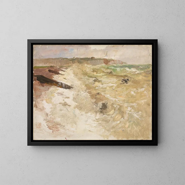 Von dem Strand in Dieppe - Frits Thaulow — gerahmtes Bild an der Wand