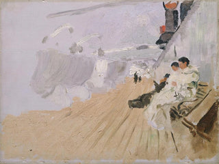 Moines sur le pont - Frits Thaulow — Ansicht des Kunstwerks