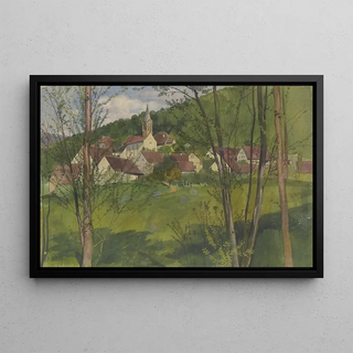 Fritz Boehle - Village at the hillside.webp