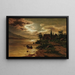 Landschaft am See bei Mondschein - Fritz Chwala — gerahmtes Bild an der Wand