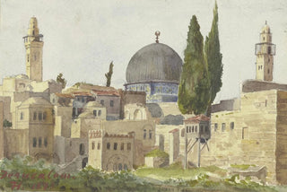 Fritz Hauck - Teilansicht von Jerusalem Blick auf die OmarMoschee.webp