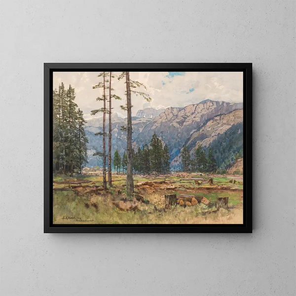 Ansicht des Hochschwab-Gebirges - Fritz Lach — gerahmtes Bild an der Wand