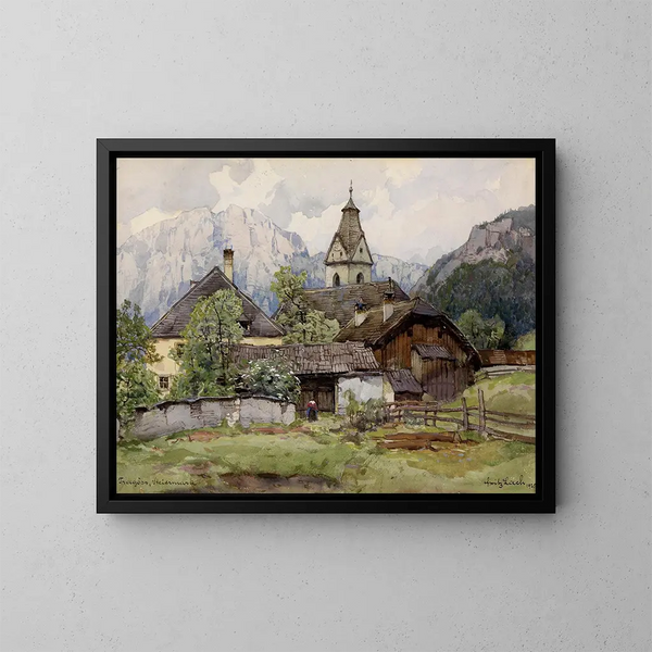 Blick auf Tragss - Fritz Lach — gerahmtes Bild an der Wand
