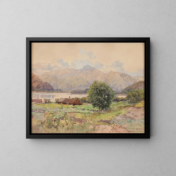 Der Traunsee bei Altmünster - Fritz Lach — gerahmtes Bild an der Wand