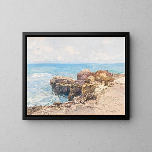Küstenlandschaft am Meer - Fritz Lach — gerahmtes Bild an der Wand
