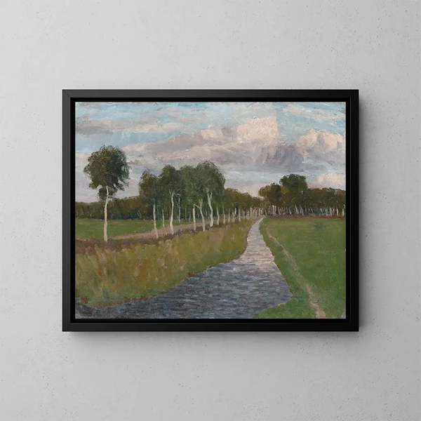 Abend am Moor-Kanal II - Fritz Overbeck — gerahmtes Bild an der Wand